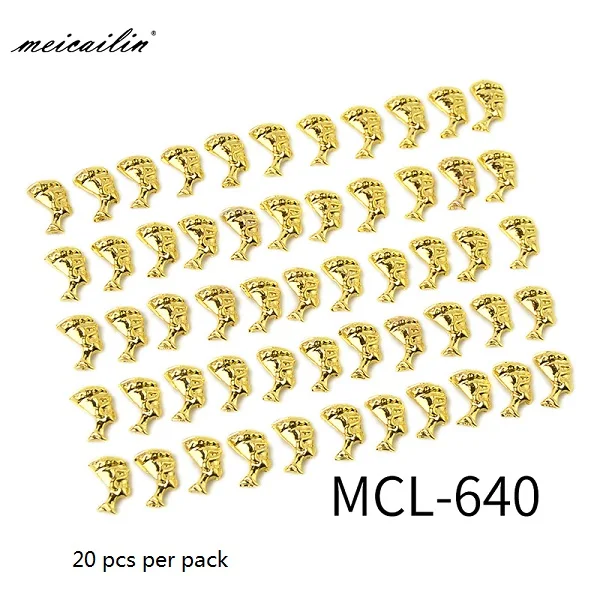 20 pcs per pack 10/100 шт маленький 5*7 мм сплав золота Египетский Стиль Красота ногтей прелести шпильки 3D металлические украшения для ногтей аксессуары поставки инструмента - Цвет: 20 pcs per pack