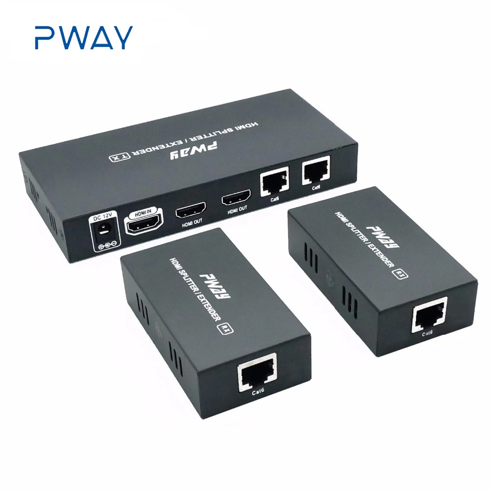 Расширитель HDMI 3D 1080p УДЛИНИТЕЛЬ 60 м CAT6/CAT7 RJ45 передатчик TX/RX с выходом и функцией