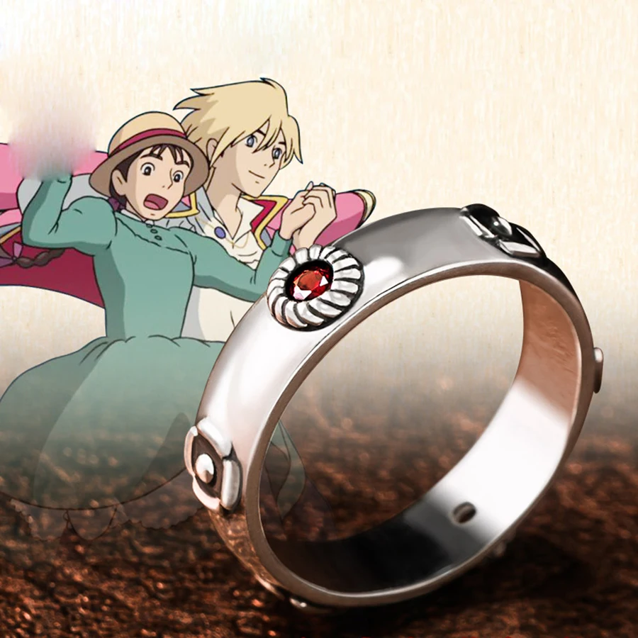 Кольцо с подвижным замком Howl's Hayao Miyazaki кольцо аниме Howl Sophie Серебряное ювелирное