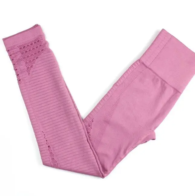 leggings A Pink 17 видов стилей Для женщин в дырочку Бесшовные Спортивные Леггинсы для йоги Высокая Талия тренажерный зал легинсы, штаны для фитнеса тренировки узкие легинсы для маленьких девочек - Цвет: leggings A Pink