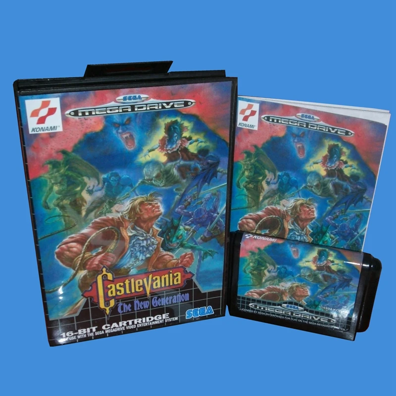 Castlevania новое поколение с коробкой и руководством 16 битная игровая карта MD для Sega