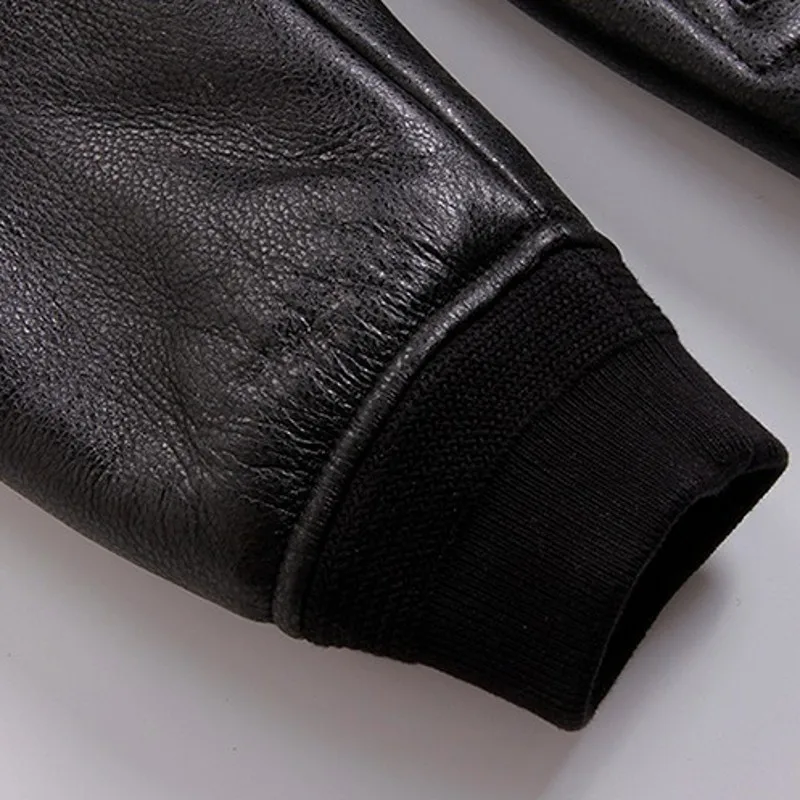 

Classic Sheepskin Leather Jacket Brand New Sheep Shearling Coat Mens Winter Warm Jackets Thick Wool Clothes Motor Bomber Jacket