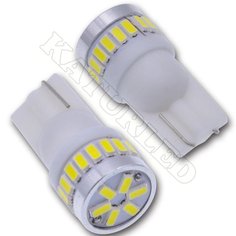 Katur 2шт T10 светодиодный лампы 3014 24SMD 168 175 194 921 2825 светильник для замены автомобиля