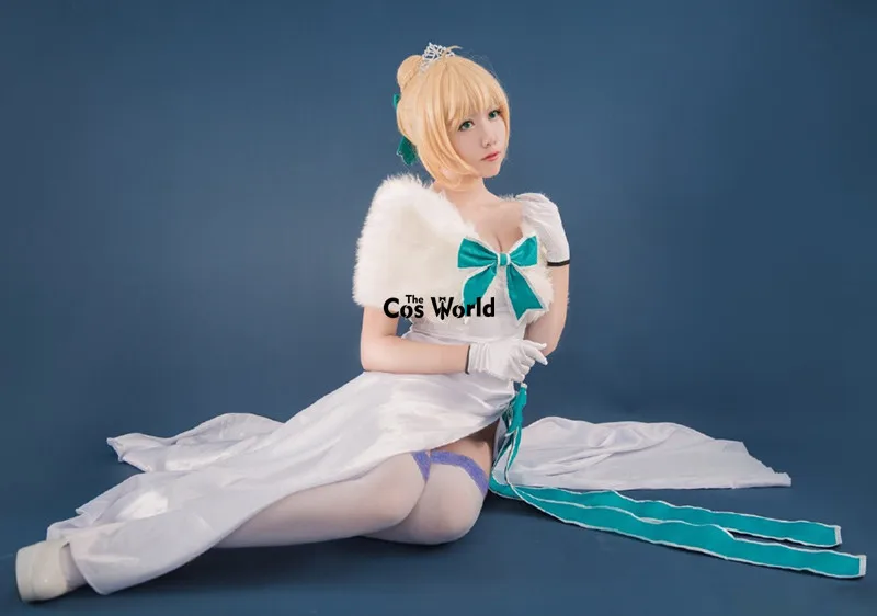 FGO Fate Grand Order 2nd Saber белое вечернее платье полное Униформа наряд аниме костюмы для