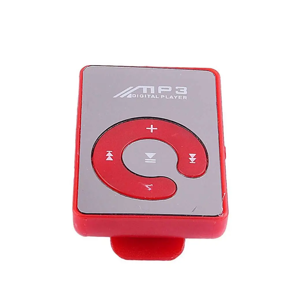 Мини mp3 плеер с зеркальным зажимом USB поддержка 8 ГБ SD TF карта красный цифровой MP3