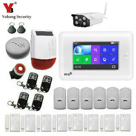 Yobang безопасность полный сенсорный экран 4 3 дюйма Wi Fi GSM беспроводная домашняя