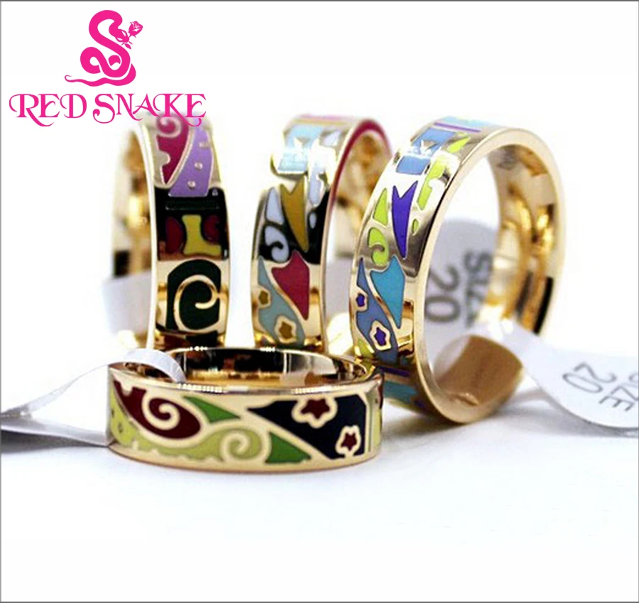 Новое тонкое кольцо в виде Красной змеи шириной 0 6 см украшение из розово-золотой