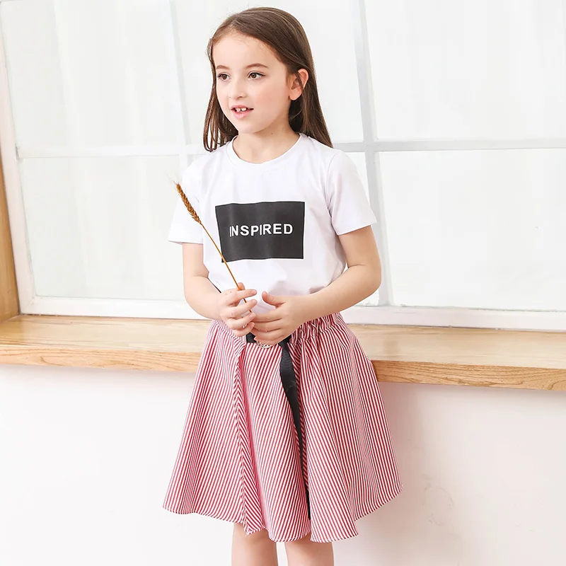 Комплект из 2 предметов комплекты одежды для девочек подростков белая футболка с