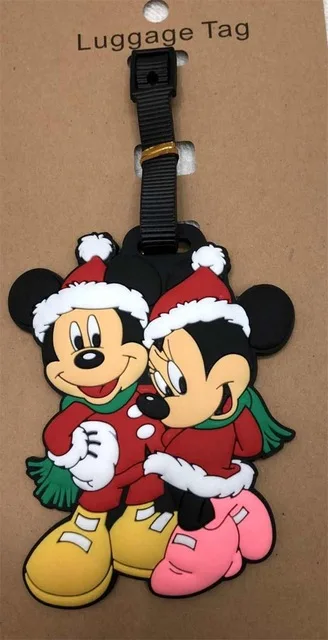 Прозрачный Disney мультфильм Микки Маус дорожные багажные бирки Минни чемодан ID Addres держатель багажные таблички на багаж переносная бирка - Цвет: Прозрачный