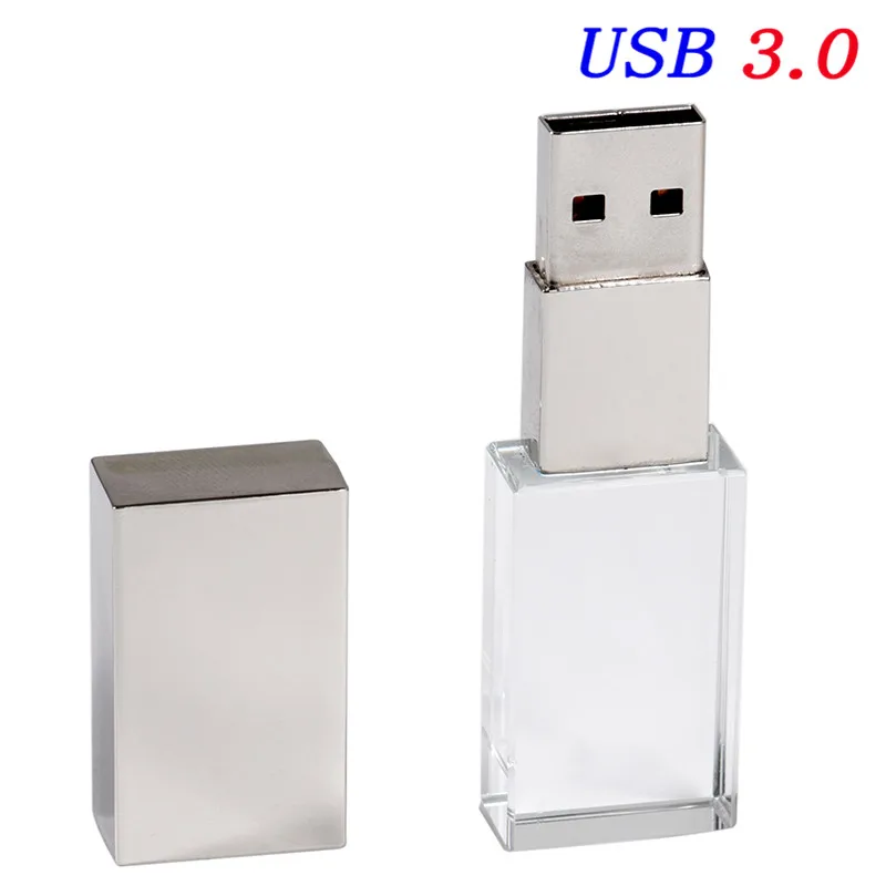 Silver JASTER USB 3,0 модный Кристальный флеш-накопитель cle USB 4GB 16GB 32GB 64GB свадебный подарок флешка(более 10 шт бесплатный логотип - Цвет: Silver