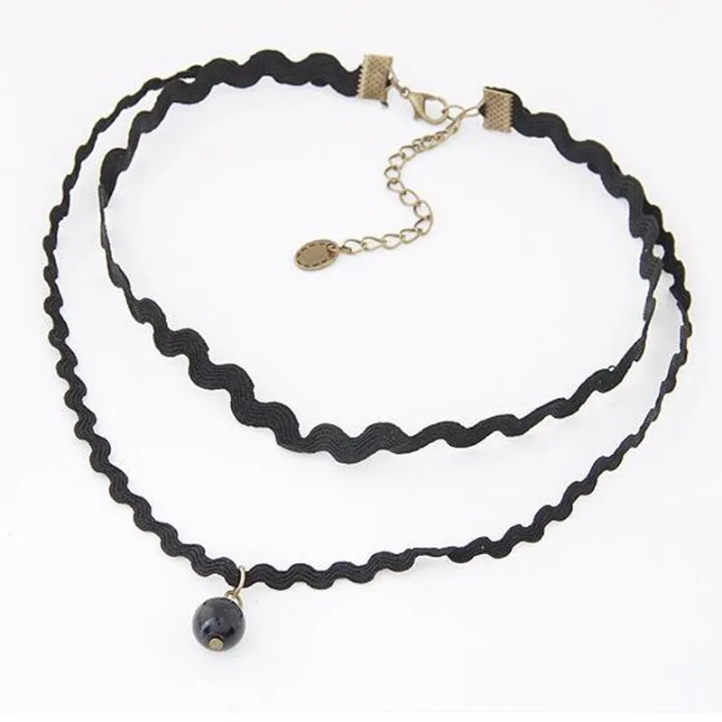Новинка 2018 модные ювелирные изделия женское ожерелье с бахромой и черным двойным