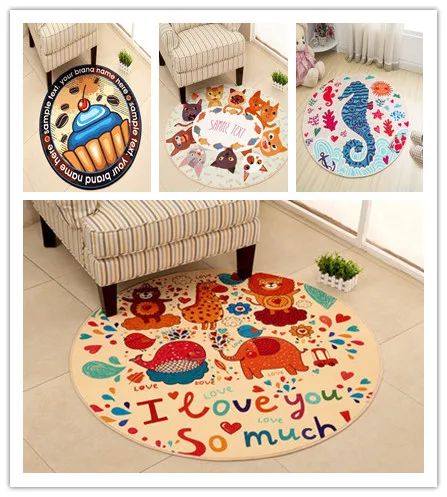 Простой стиль круглый ковер детский коврик для прикроватный спальни ползания