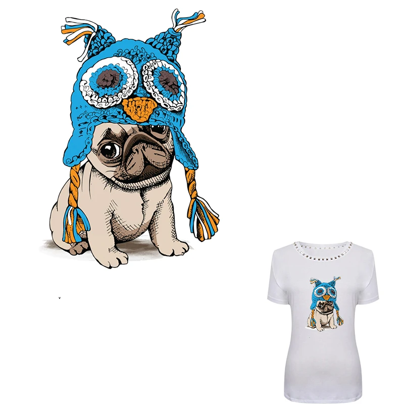 

COSBILL Cute Cap Dog Patches For T-shirt Dersses Parches Iron On Patches A-level Washable Sticker Y-006