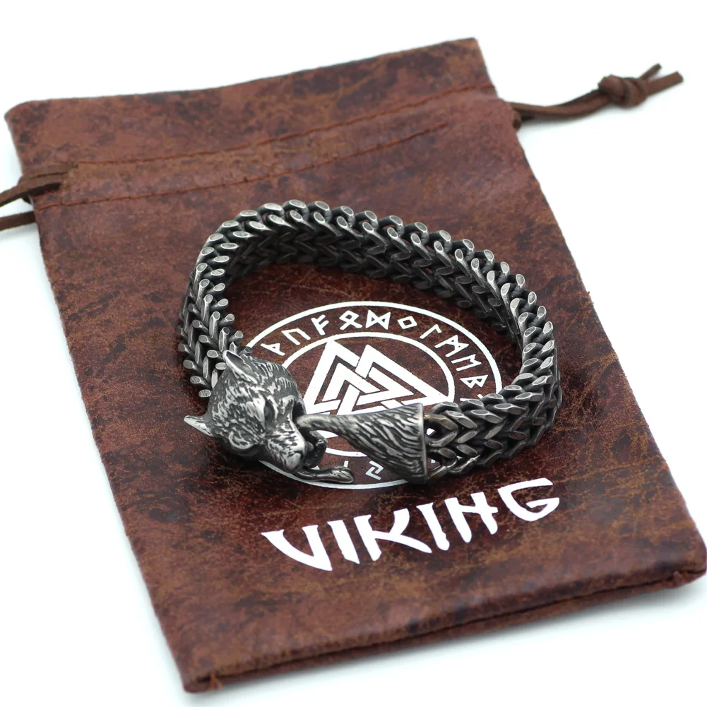 Men's stainless steel norse viking amulet odin's wolf necklace | Украшения и аксессуары