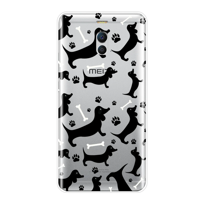 Чехол для телефона из ТПУ с изображением таксы собаки и сердца Meizu M2 M3 M3S M5 M5C M5S M6 M6S