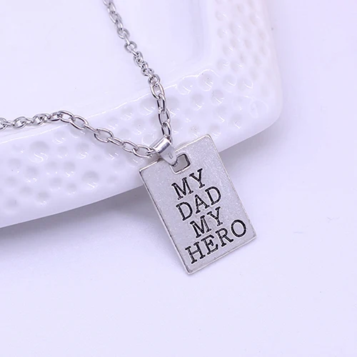 Новый Творческий Подарок Семья Любовь Мой Папа My Hero Письмо Цвет Серебряный Кулон