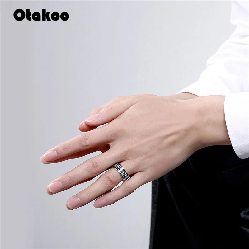 Молитвенные кольца Otakoo из нержавеющей стали с черным крестом никогда не