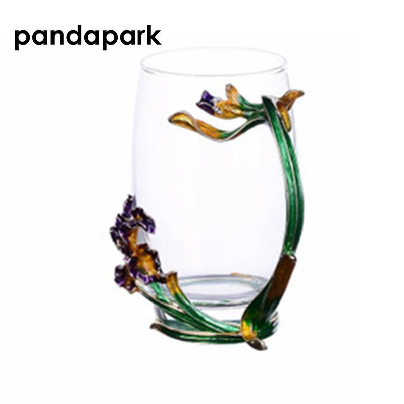Pandapark креативный Роскошный Зеленый Эмалированный стеклянный цветочный чайный