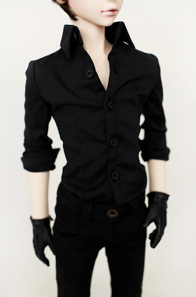 Фото Bjd Кукла одежда костюм черная рубашка + брюки 1/4 1/3 может быть настроен Размер №3
