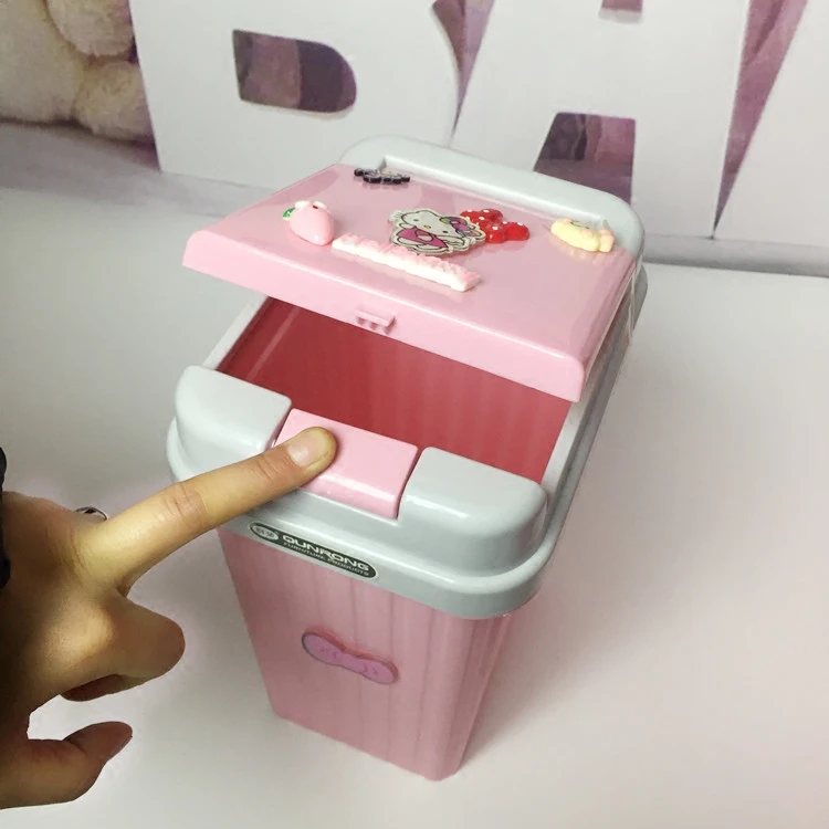 6/10 л розовый hello kitty спальня мусорный бак прессованного типа милые мусорные баки с крышкой KT кошка мультфильм ванная комната мусорный бак корзины для хранения