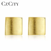 czcity korean silver stud earrings for women new fashion square trendy women earring studs boucle doreille gift se0175
