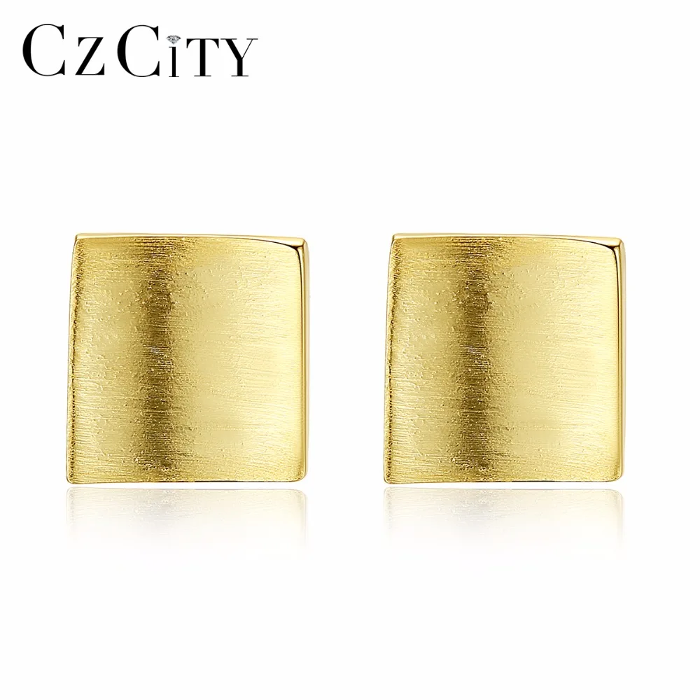 CZCITY корейский Серебряный серьги со шпилькой для женщин новая мода площади Модные