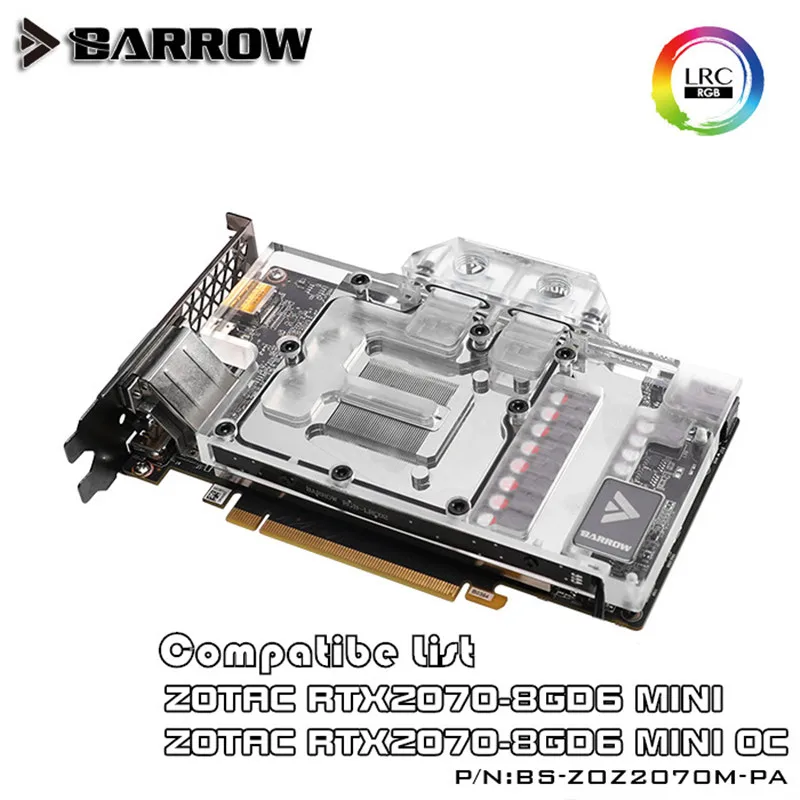 Barrow VGA блок для ZOTAC RTX2070 8GD6 MINI OC GPU водяной с полным покрытием|Кулеры и системы