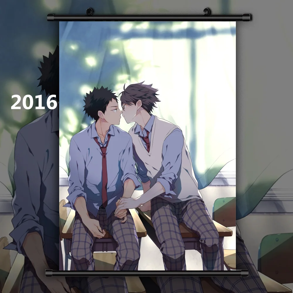 2016 Haikyuu Yaoi Kei Shoyo x Tobio Аниме Манга настенный плакат свиток C - Цвет: 2016