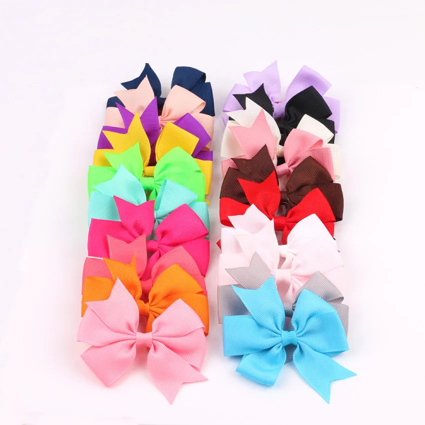 

(40pcs/lot) 40 Colors Baby Grosgrain Ribbon Bows WITH Clip Girls' Boutique PinWheel Hair Clip Kids Fashion Hair Accessories