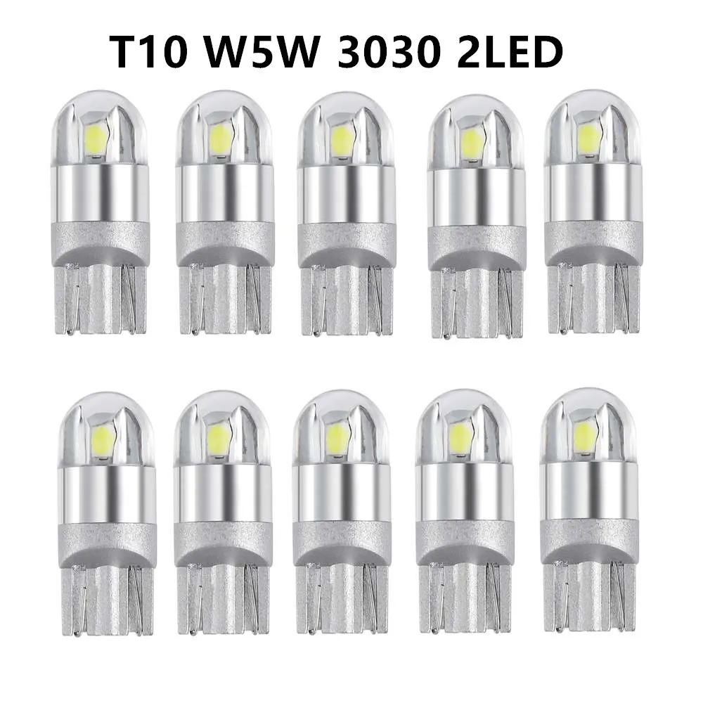 

10 шт./компл. 3030 2SMD W5W T10 Автомобильные светодиодный ные лампы 194 168 501, широсветильник внутренняя лампа 6000K для автомобиля, мотоцикла 12 В