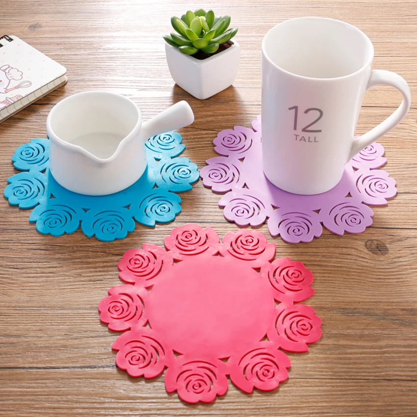 1 шт. кружевное платье с цветочным рисунком полые салфетки силиконовые Coaster