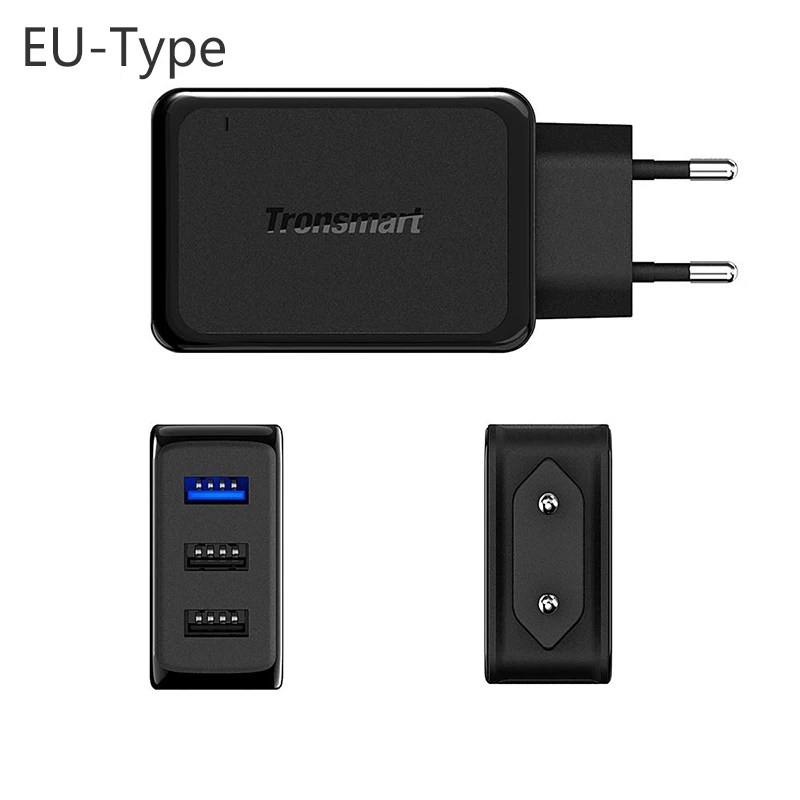 Tronsmart W3PTA 3 Порты USB Зарядное устройство Qualcomm сертифицированных Quick Charge 0 QC3.0 Smart для