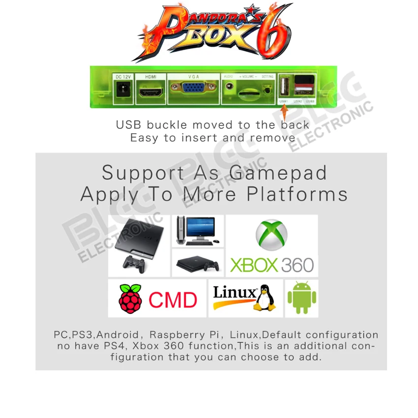 Новый модернизированный Pandora's box 6 HD 1300 в 1 JAMMA мульти аркадная Плата Поддержка