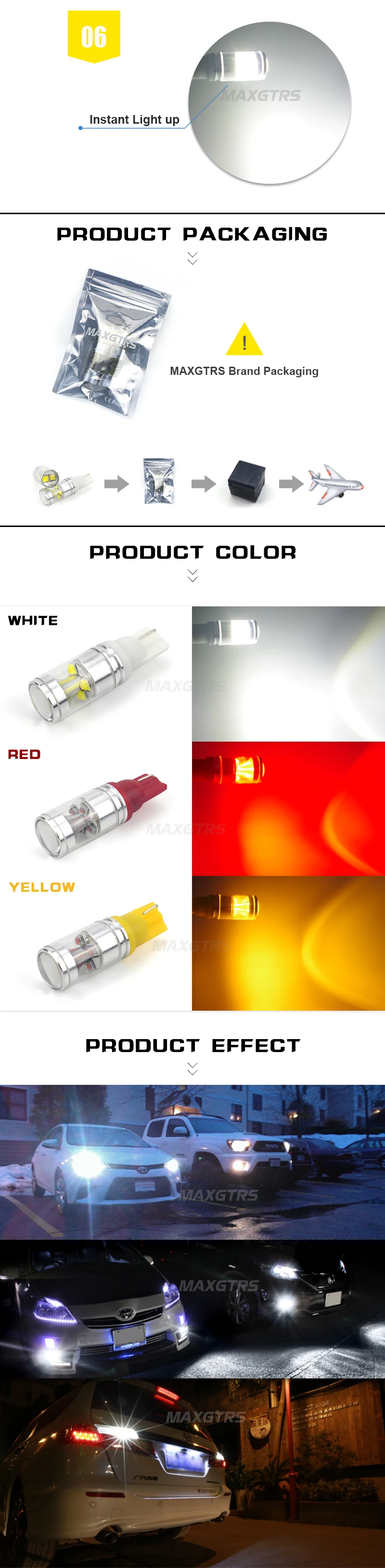 2x супер яркий T10 194 168 W5W 6SMD Cree чип 30 Вт клиновидная База автомобильный светодиодный светильник заднего хода резервный светильник с объективом проектора