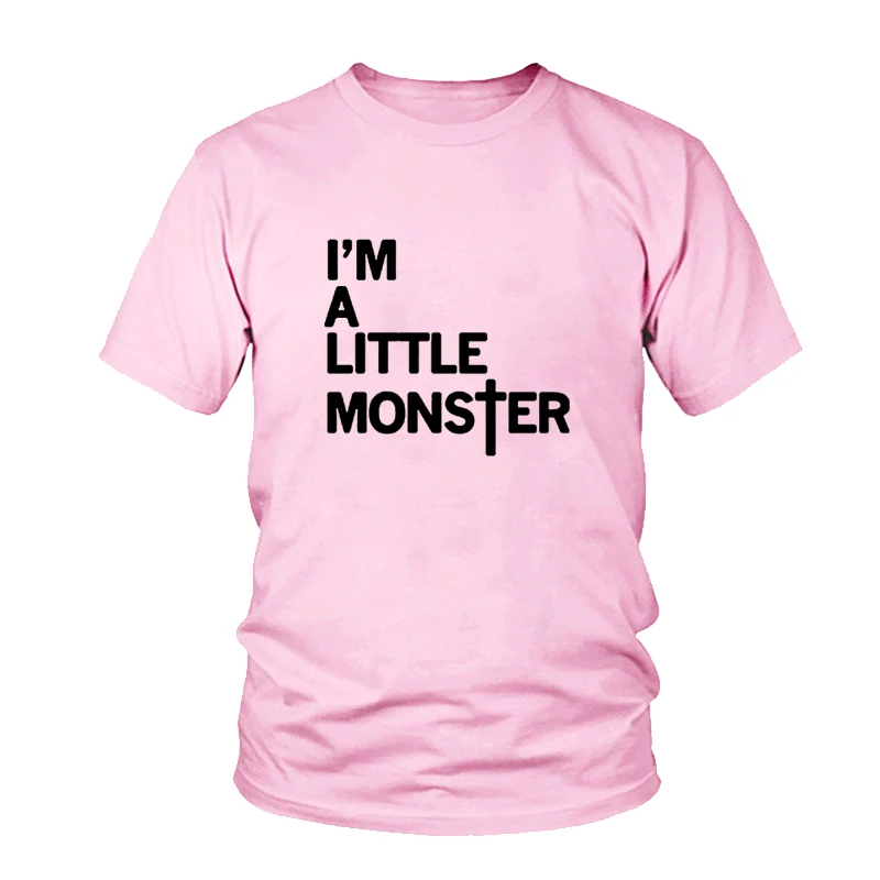Футболка женская в стиле Харадзюку с надписью I A Little Monster Повседневный хлопковый