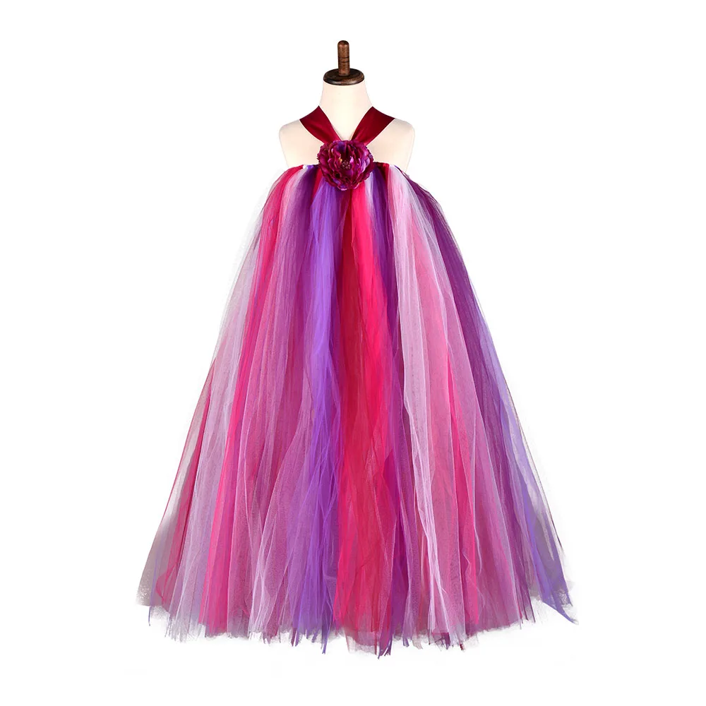 2T-8Y Shades Of Purple Tutu Dress Girl Flower Princess Baby Party For Birthday Photo Wedding Festival | Детская одежда и обувь