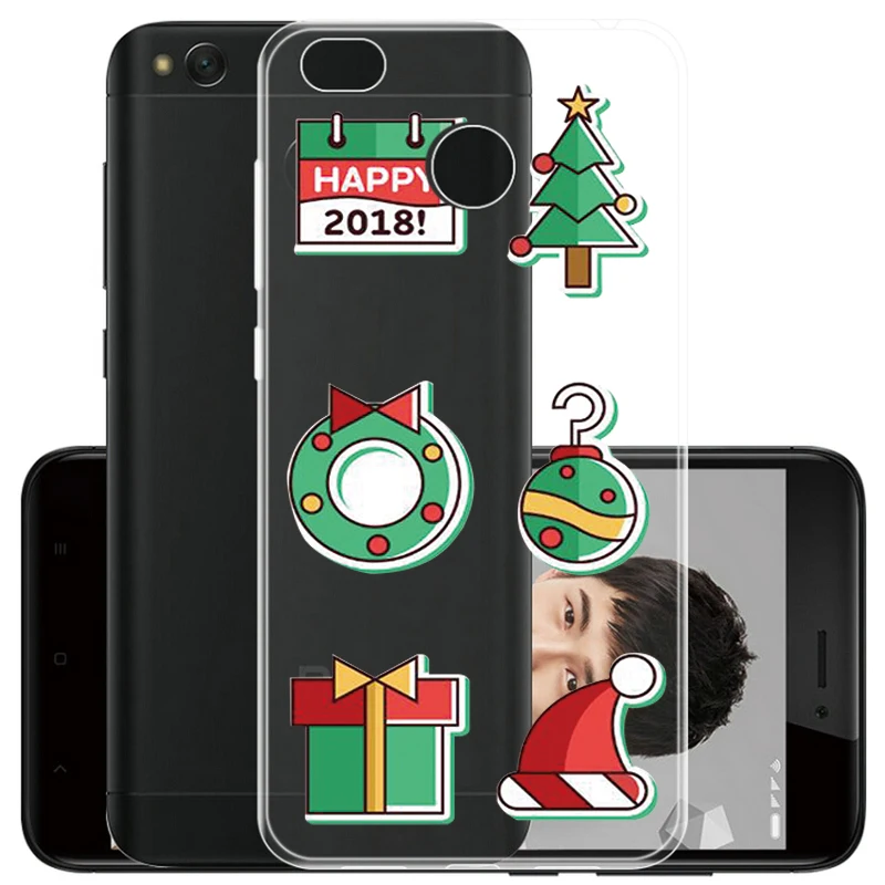 For New year Merry Christmas Case for Xiaomi Redmi 5 Plus 5.99&quot Thin Soft Silicone Phone Cover Capa Funda |