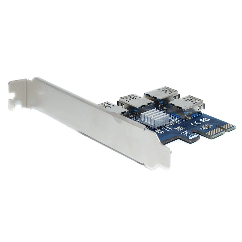 PCIE PCI-E PCI Express Riser Card 1x до 16x1 до 4 USB 3,0 слот множитель концентратор адаптер для bitcoin Mining шахтер БТД устройств