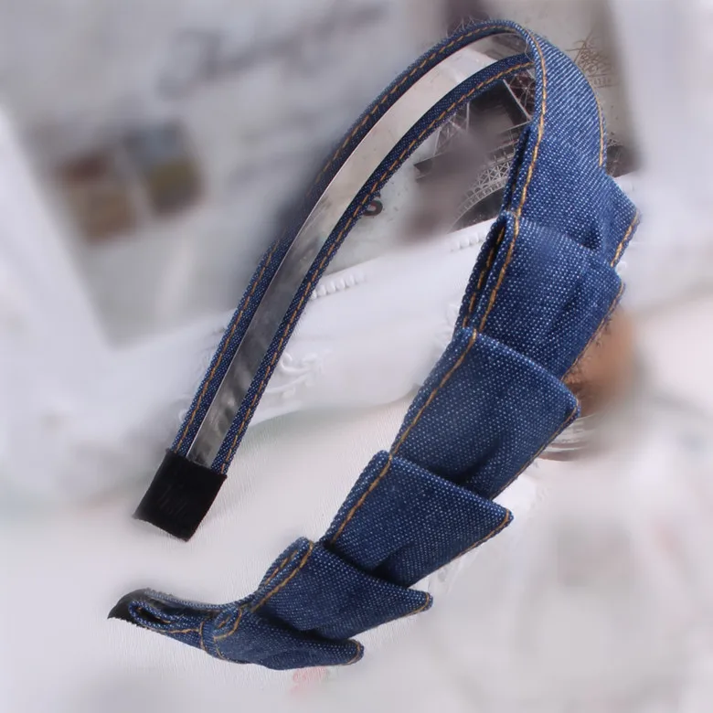 Повязка на голову женская из денима модный бандаж аксессуары тюрбан для девушек