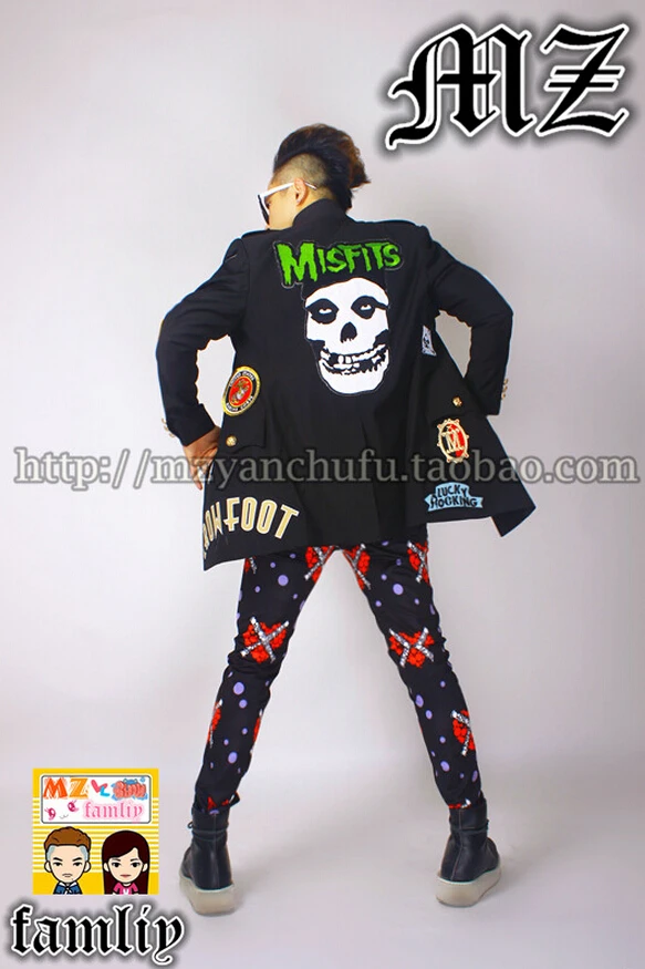 2016 звездный стиль мужские брендовые модные певицы сценический тонкий черный