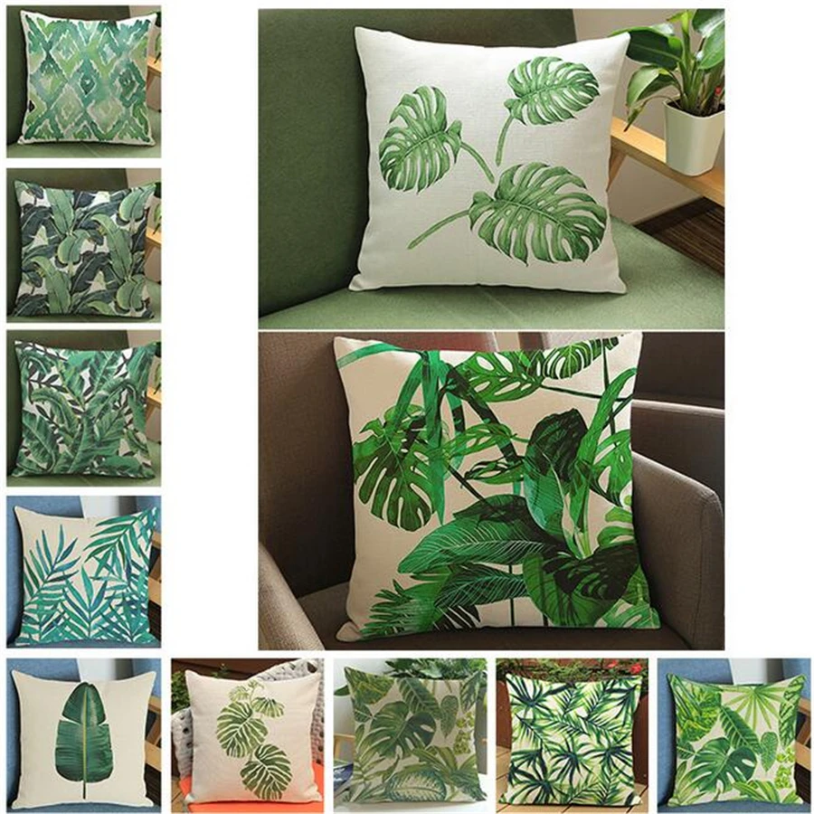 Monstera листья пальмы тропические растения декоративные Бархатные чехлы для