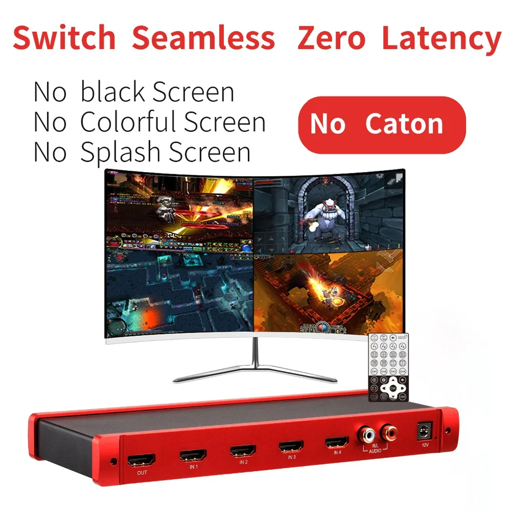 MiraBox HDMI Quad Экран бесшовные коммутатор Поддержка 4 Каналы sementation до 1080P @ 60 Гц для игр