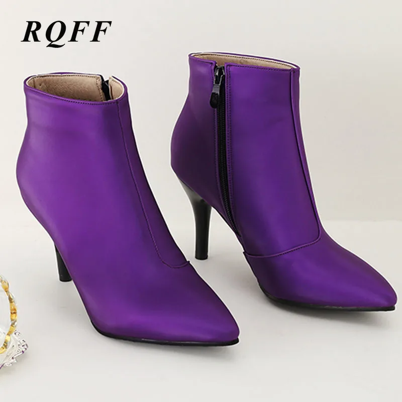 Осенние пикантные ботинки Женские базовые ботильоны с острым носком на очень