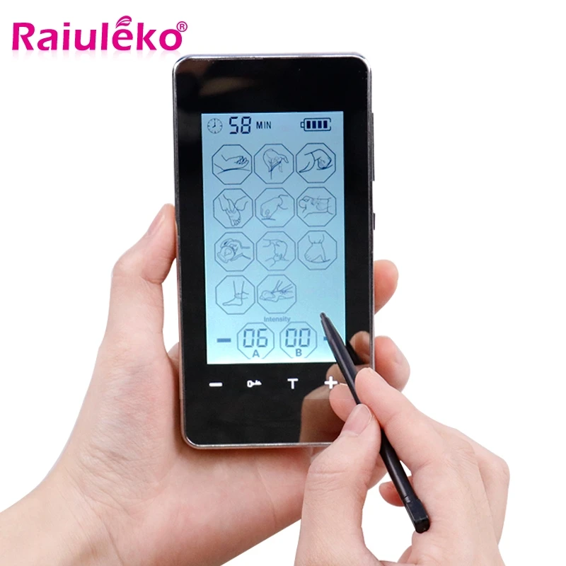 Электронный Массажер Акупунктура пульса 12 режимов/2 выхода TENS стимулятор мышц