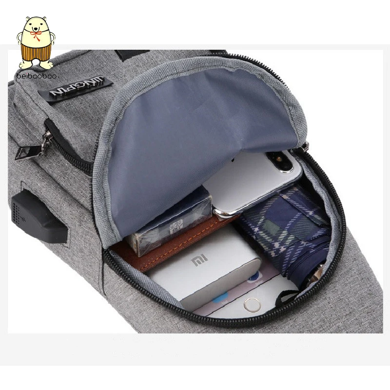 Beibaobao, мужские сумки через плечо, зарядка через usb, мужские сумки через плечо, анти-кража, нагрудная сумка, школьная, летняя, короткая, для поездок, сумка-мессенджеры
