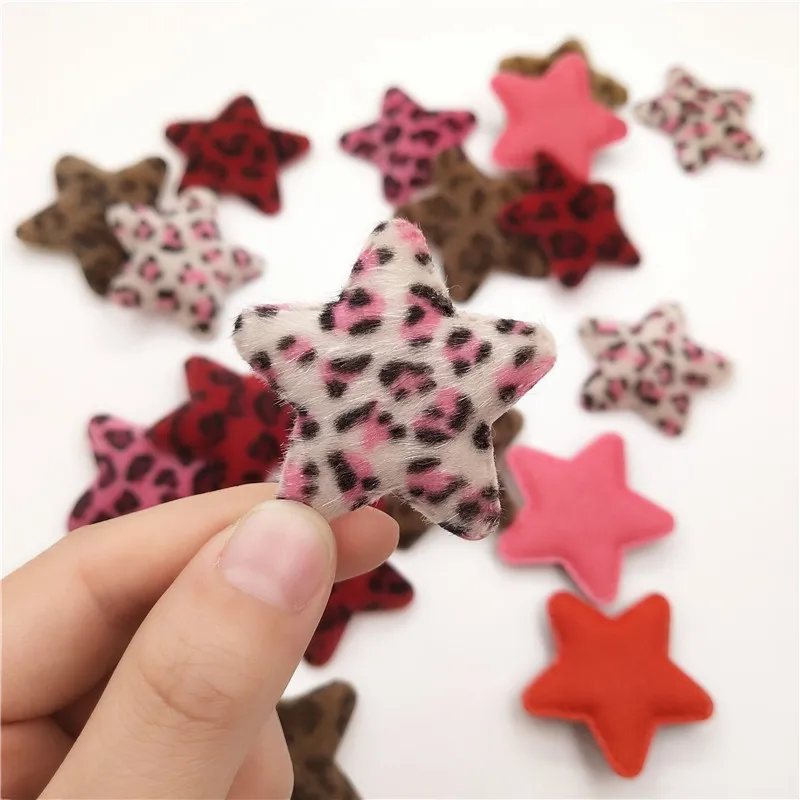 8pcs/lot 5cm Padded appliques Star shape Fury Patches for headwear decoration handmade hair accessories | Дом и сад
