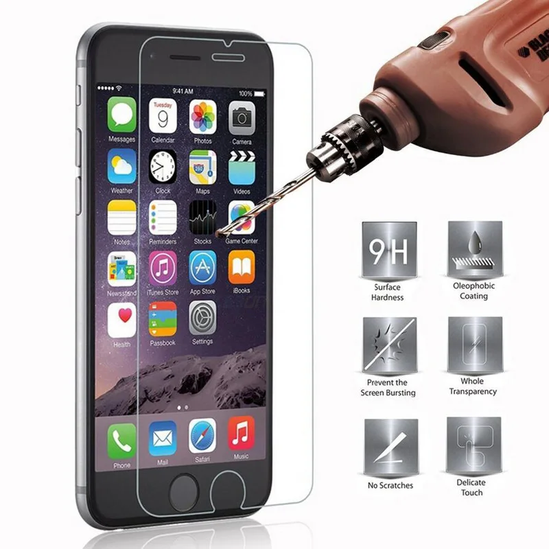 9 H закаленное Стекло для IPhone X 10 8 7 6 6s 5 5S 5C SE 4 4S плюс Plus Экран протектор Закаленное