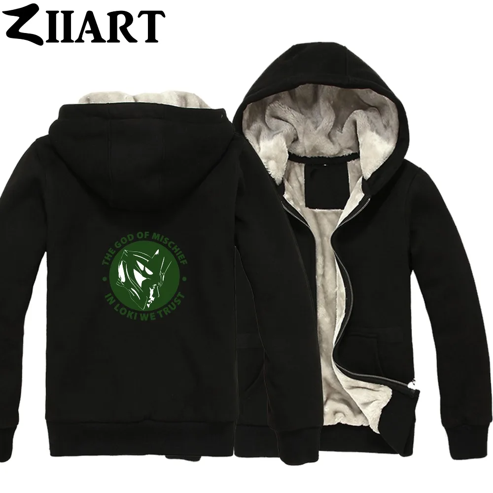 Loki the god of mischief in loki we trust одежда для пар осенне-зимние Бархатные парки на молнии