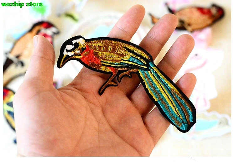 New High-quality Embroidery Hand beading patch Rhinestone birds applique by sew-on DIY handmade 1 order=1set=9pcs | Дом и сад