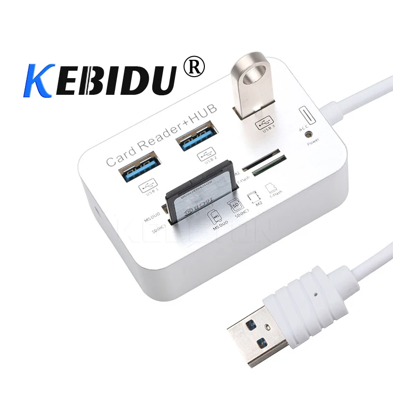 Устройство для чтения карт Kebidu usb хаб 3 0 Combo с портами высокоскоростной